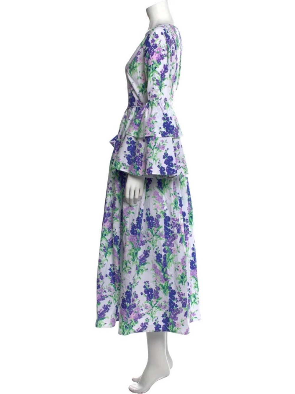 Batsheva Blue and Green Marie Antoinette Dress - Picture 4 of 6